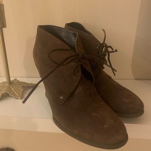 Michael Kors chocolate cardigan wedge knit cuff